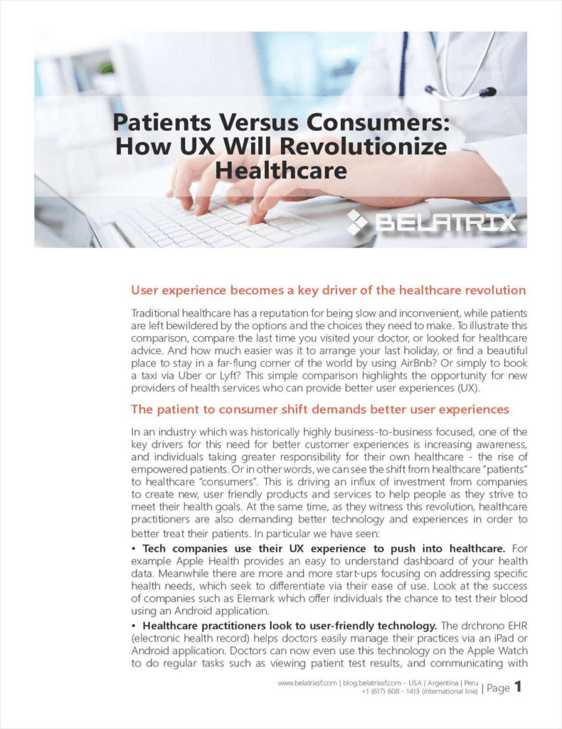 Patients Versus Consumers: How UX Will Revolutionize Healthcare